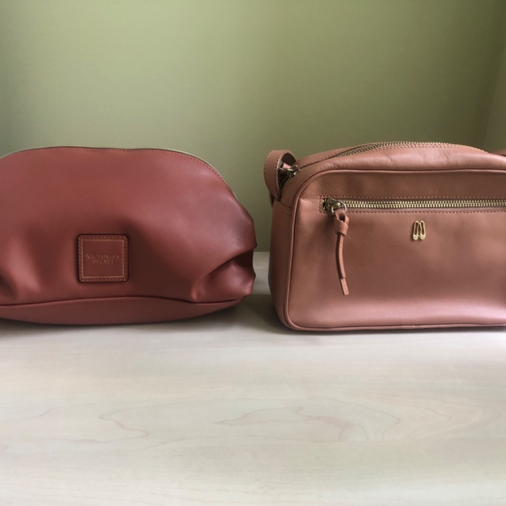 Sale! New Pretty Ballerinas Rose Blush Leather Crossbody Bundle w/ VS Rose Bag